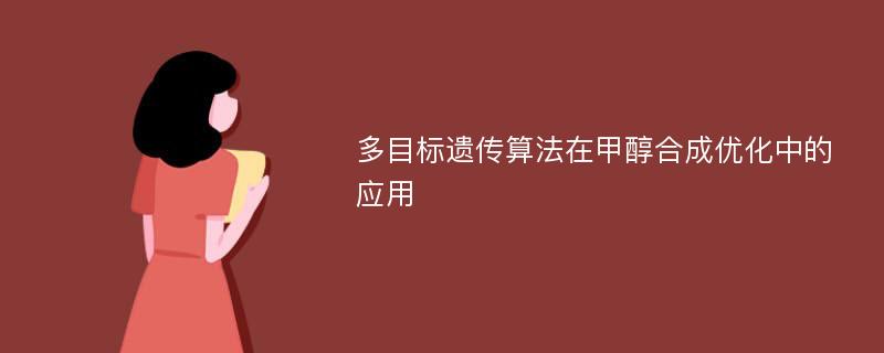 多目标遗传算法在甲醇合成优化中的应用