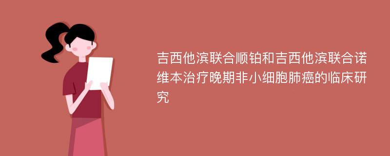 吉西他滨联合顺铂和吉西他滨联合诺维本治疗晚期非小细胞肺癌的临床研究