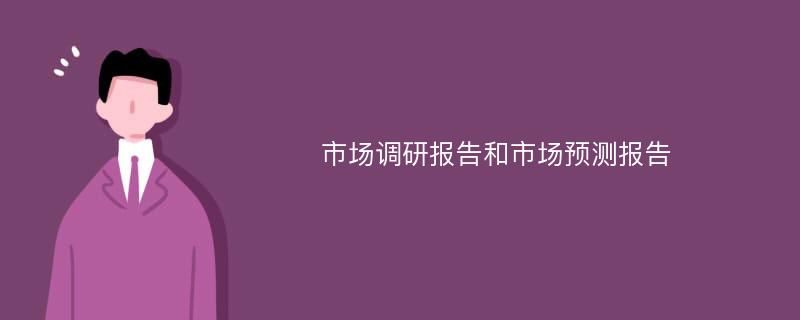 市场调研报告和市场预测报告