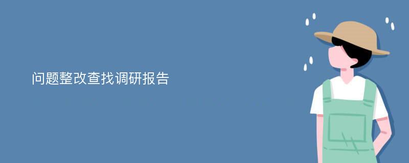 问题整改查找调研报告