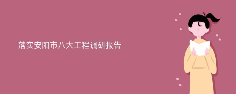 落实安阳市八大工程调研报告