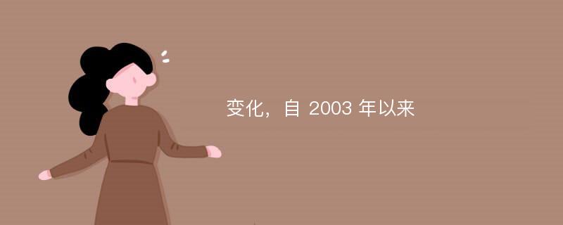 变化，自 2003 年以来