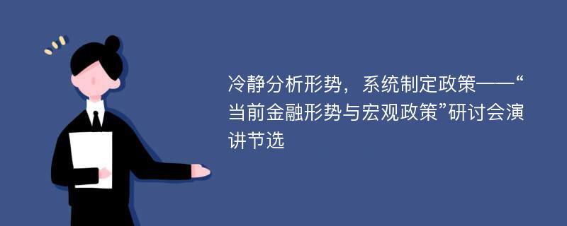 冷静分析形势，系统制定政策——“当前金融形势与宏观政策”研讨会演讲节选