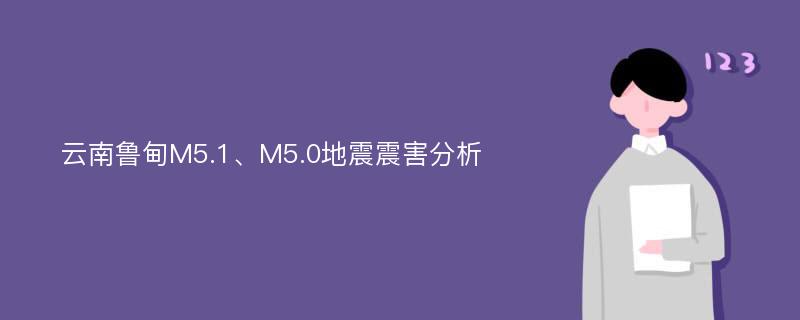 云南鲁甸M5.1、M5.0地震震害分析