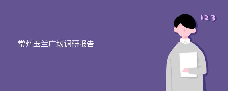 常州玉兰广场调研报告